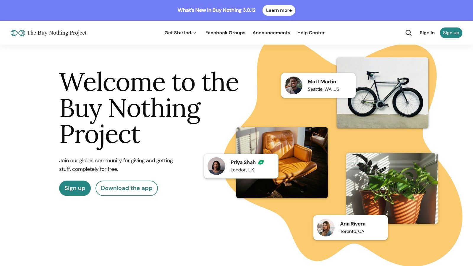 The Buy Nothing Project – Free Neighbor‑to‑Neighbor Pickup via App or Facebook