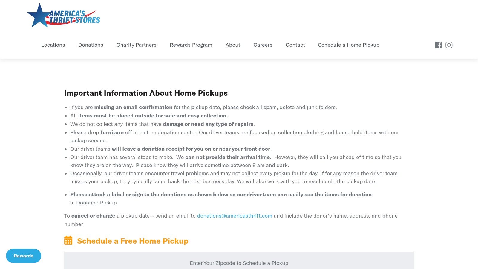 America’s Thrift Stores (Atlanta area) – Free Home Donation Pickup