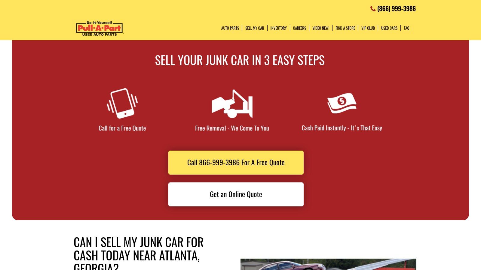 Pull‑A‑Part (Atlanta‑area locations) – Free Towing When You Sell a Junk Car