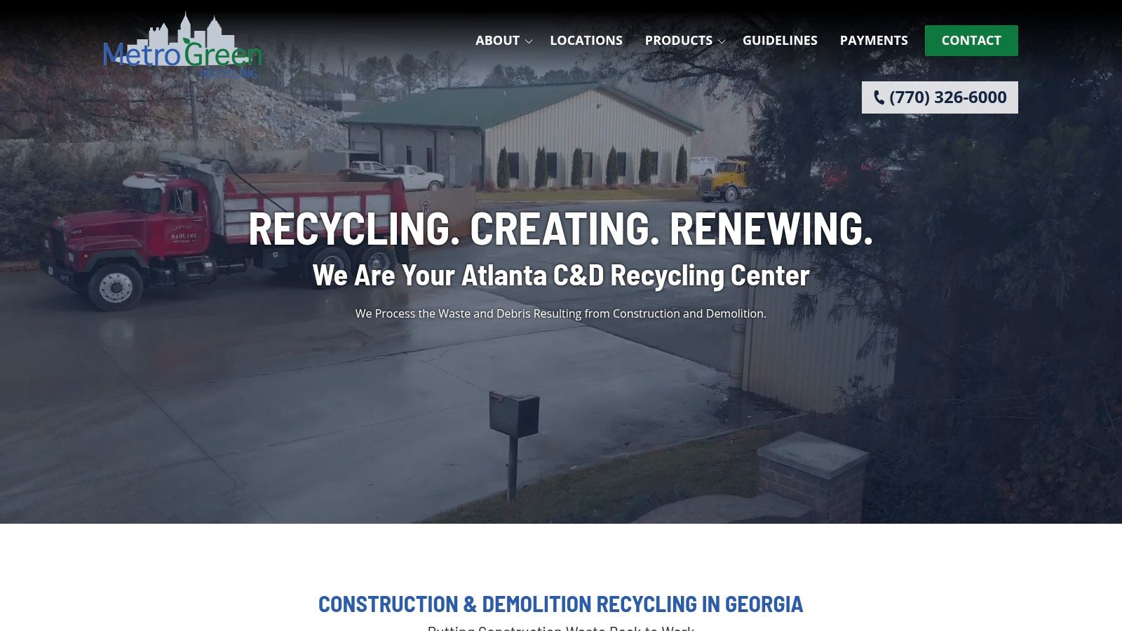 Metro Green Recycling, Atlanta C&D Recycling Center