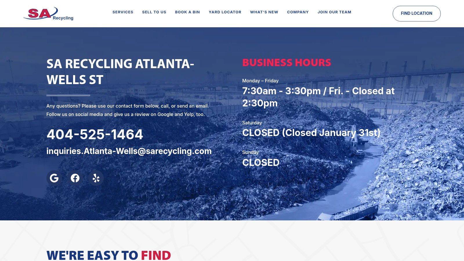 SA Recycling, Atlanta Yards (Scrap Metal)