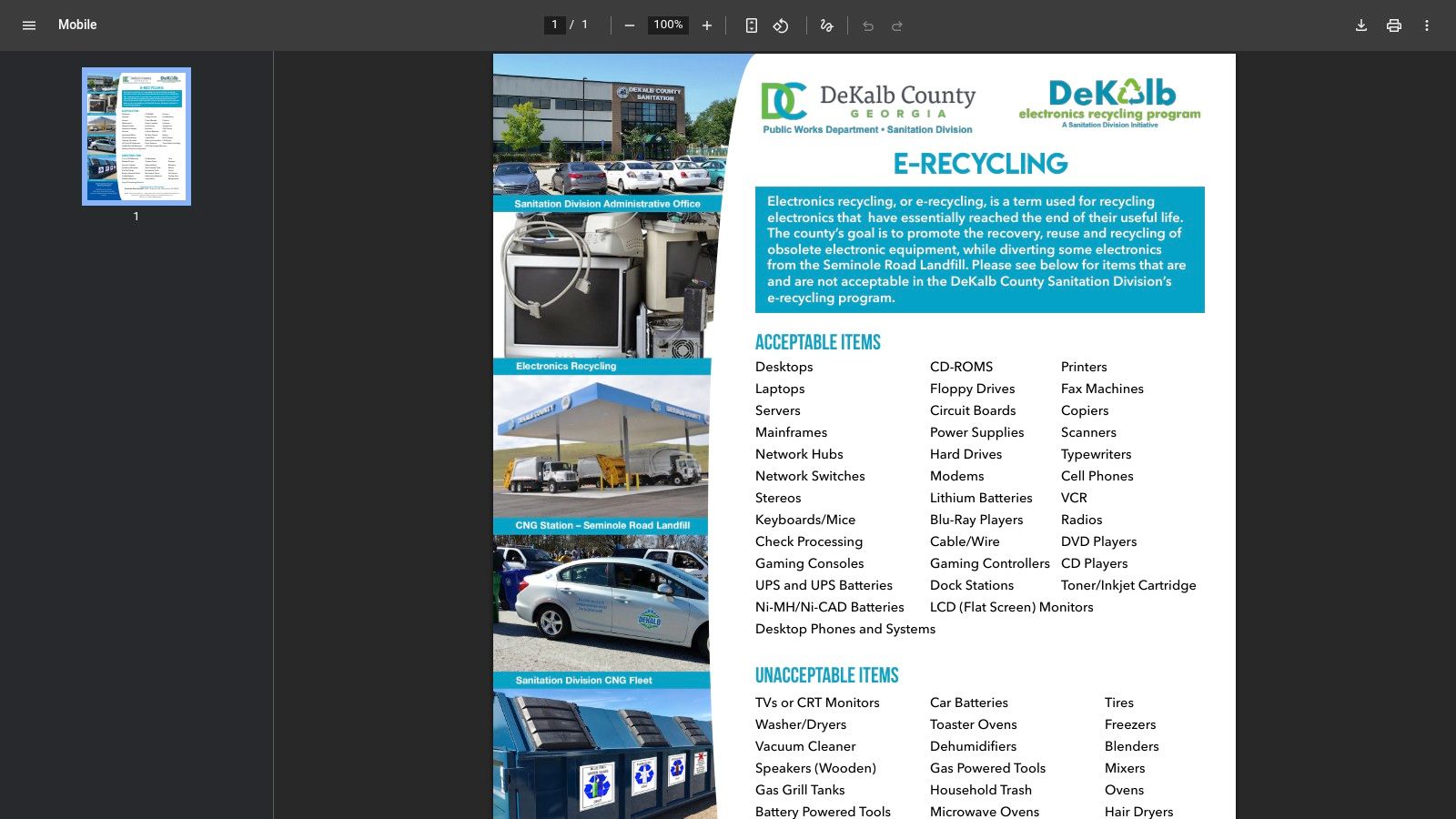 DeKalb County Sanitation – Seminole Road Landfill (E‑Recycling Drop‑Off)