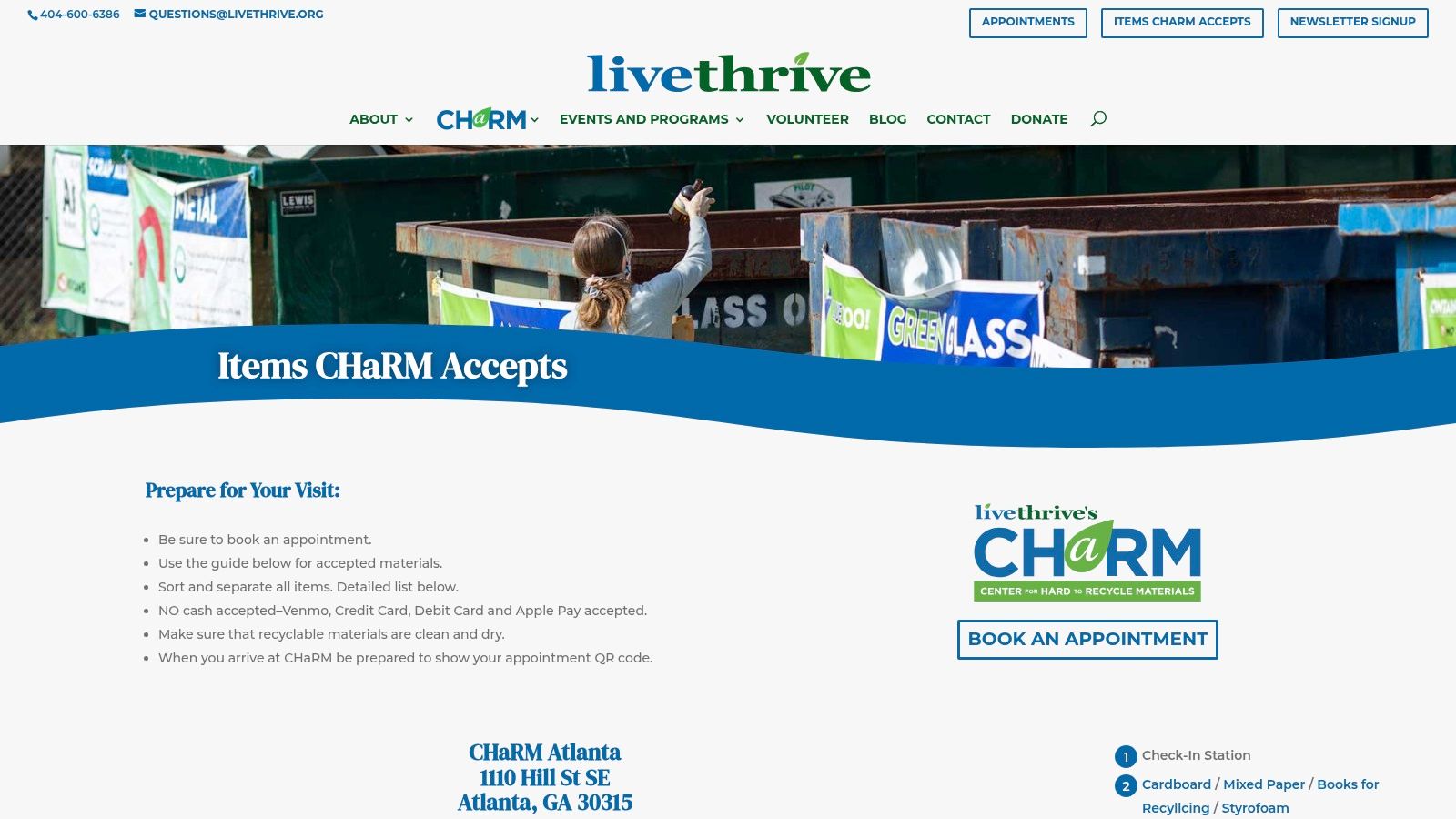 CHaRM – Center for Hard to Recycle Materials (Live Thrive) – Atlanta (Grant Park)