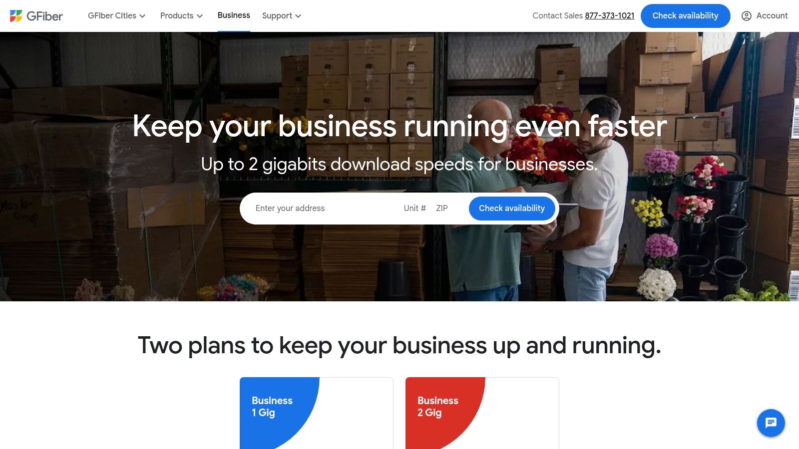 GFiber (Google Fiber) for Business